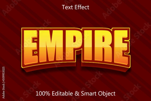 Fototapeta Empire Editable Text Effect 3 Dimension Emboss Modern Style
