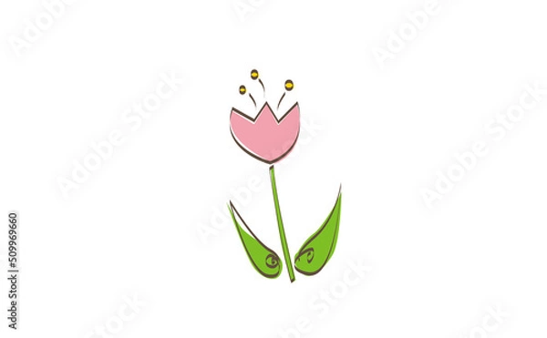 Obraz チューリップ落書き風