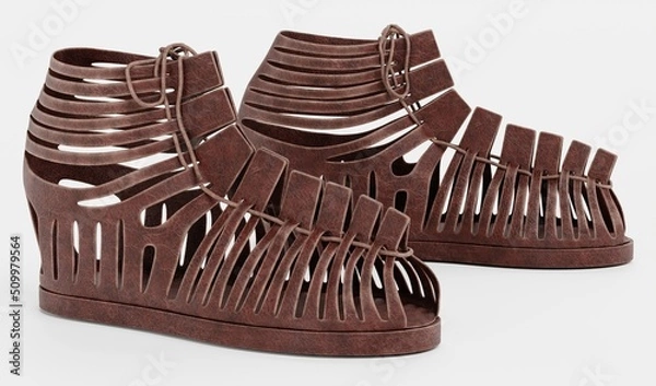Obraz Realistic 3D Render of Caligae Shoes