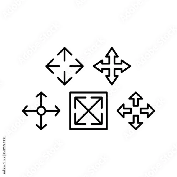 Fototapeta Move Icon Set Vector Symbol Design Illustration