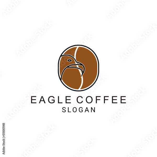 Fototapeta Eagle coffee logo design icon template