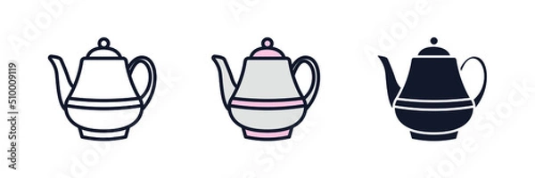 Fototapeta porcelain teapot icon symbol template for graphic and web design collection logo vector illustration