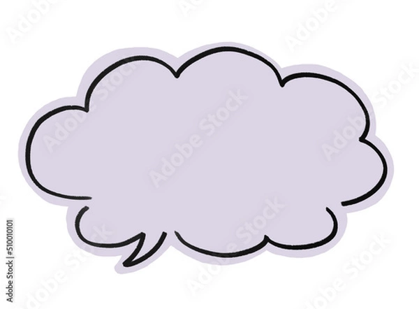 Fototapeta 手書きのシンプルな雲形ふきだし