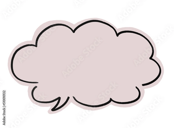 Fototapeta 手書きのシンプルな雲形ふきだし