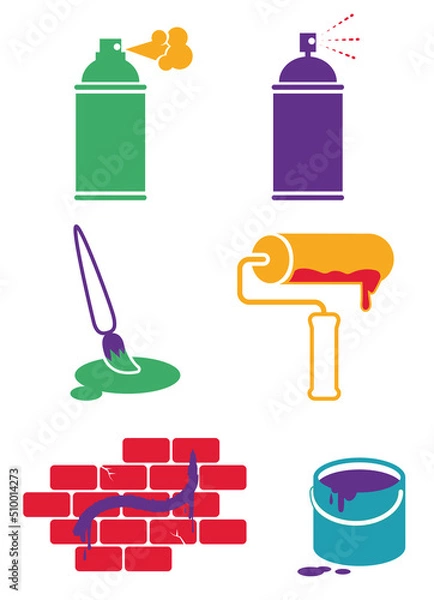 Fototapeta a set of accessories for painting street art on walls and show your artistic expression