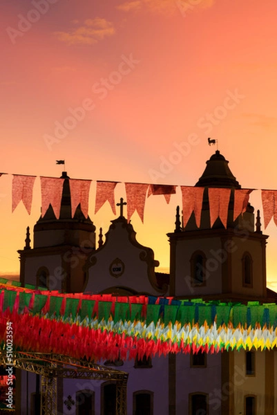 Obraz bandeirinhas coloridas decorativas de festa junina no brasil