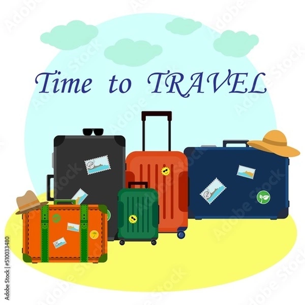 Obraz Travel on a white background. Vector graphics.