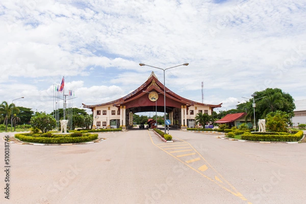 Fototapeta Ban Na Kraseng border checkpoint, Ahee sub-district, Thali district, Loei, 5 June 2022.