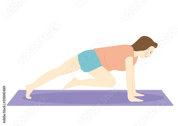 Fototapeta マウンテンクライマーをするダイエット中の女性