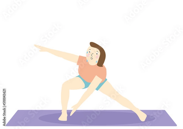 Fototapeta 有酸素運動で全身を動かすダイエット中の女性