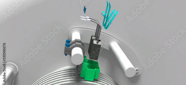 Obraz carbon brush slip ring generator 3D illustration