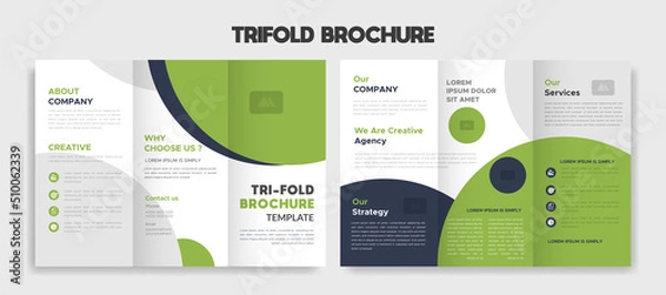 Obraz creative editable trifold brochure template design vector	