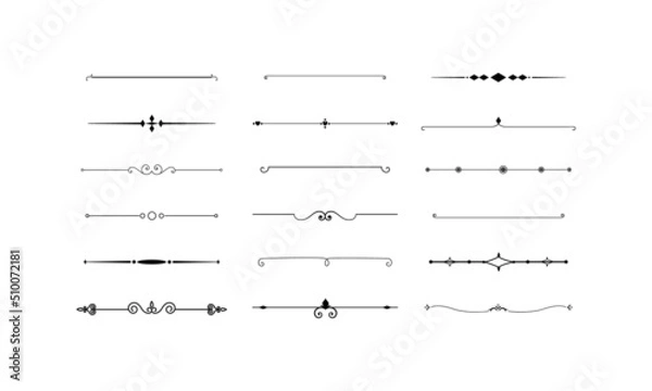 Fototapeta Decoration lines stroke brush smooth curve straight swirly decorative vector Lines 5