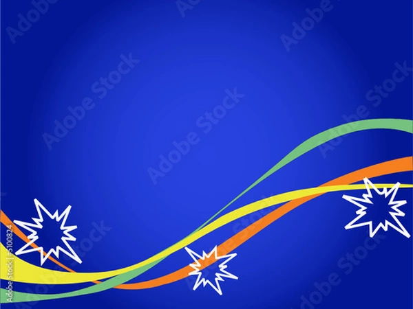 Fototapeta abstract waves with stars,vector