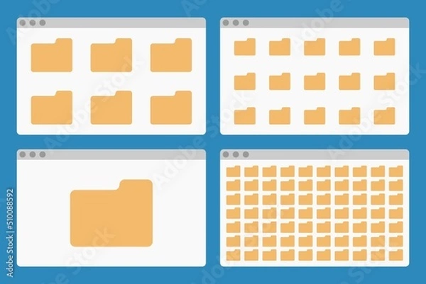 Obraz desktop interface window with folders isolated simple ui vector flat illustration