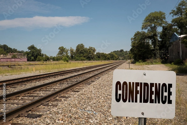 Obraz Confidence text written on a sign.