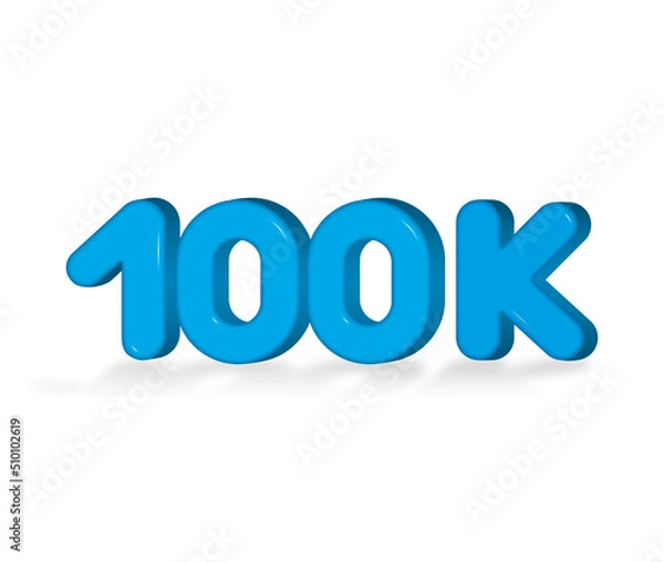 Fototapeta 100 k 3d text blue
