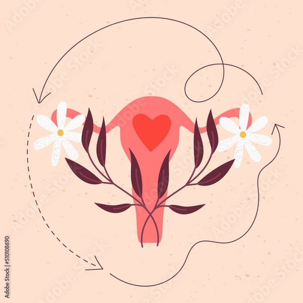 Fototapeta Women of different age. First menstuaton, regular cycle, premenopause. Hand drawn menstrual period concept, menstruation, PMS, premenstrual syndrome. Female period problems.