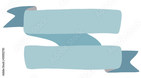 Obraz Blue ribbons with flowers element hand drawn