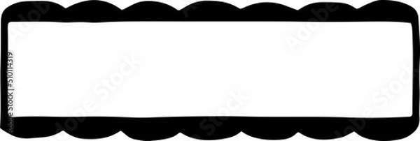 Obraz Black ribbon banner element frame hand drawn