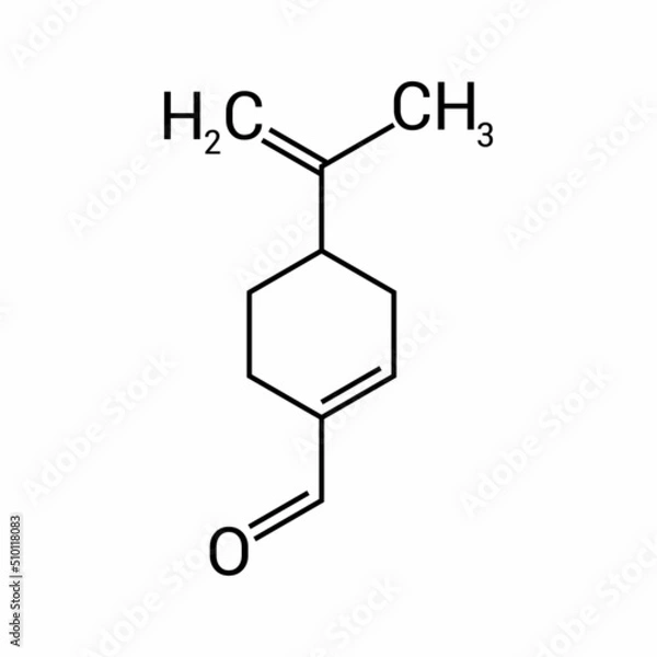 Fototapeta chemical structure of Perillaldehyde (C10H14O)