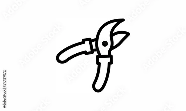 Obraz garden shears icon vector simple outline style with white background