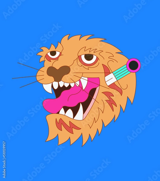 Obraz Tiger tattoo with a knife