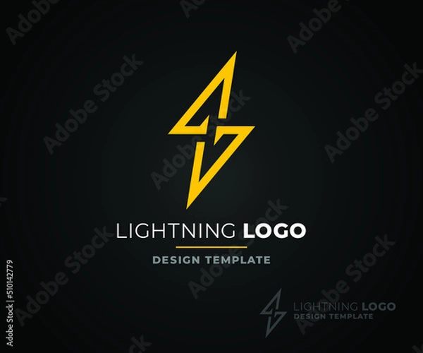 Obraz Lightning logo graphic template. Icon design element.