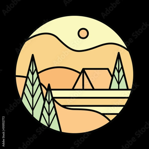 Obraz Camping in the good nature graphic illustration vector art t-shirt design