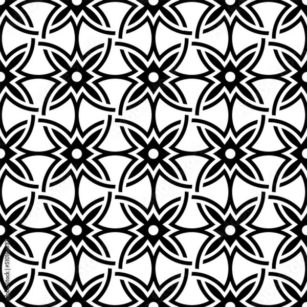 Fototapeta black and white seamless pattern
