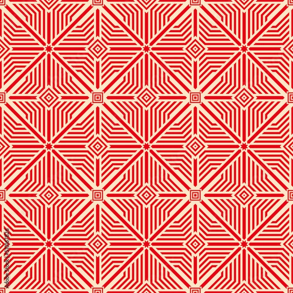 Obraz skandinavian red cream seamless pattern