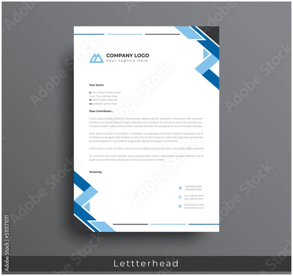 Fototapeta Modern Creative & Clean business style letterhead bundle of your corporate project design. set to print with vector & illustration. corporate letterhead bundle.