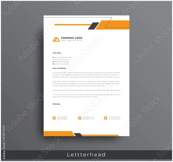 Fototapeta Modern Creative & Clean business style letterhead bundle of your corporate project design. set to print with vector & illustration. corporate letterhead bundle.