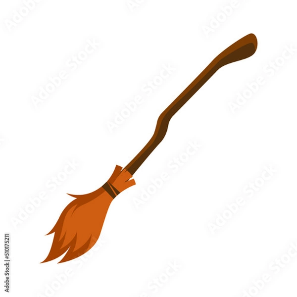 Obraz witch broom stick vector illustration	
