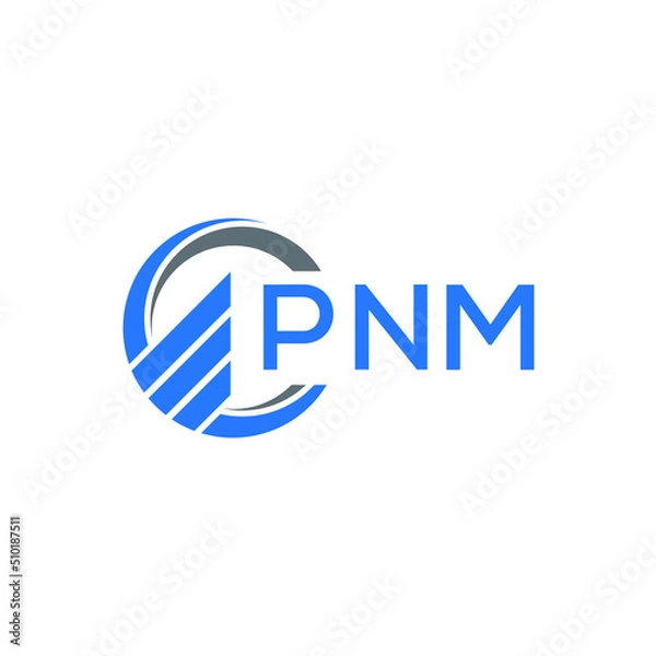 Fototapeta PNM Flat accounting logo design on white  background. PNM creative initials Growth graph letter logo concept. PNM business finance logo design.