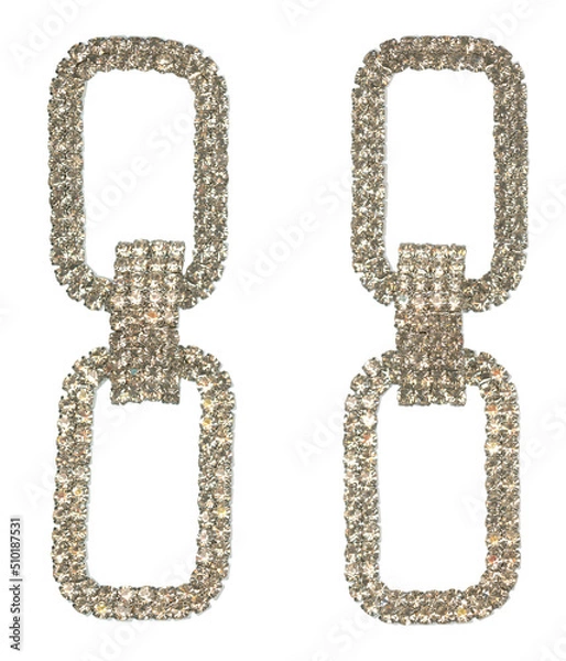 Fototapeta Sparkling Rhinestone Crystals in Rectangle Link Design