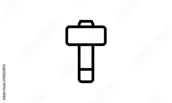 Obraz sledgehammer vector icon minimalist design out line style  with white background