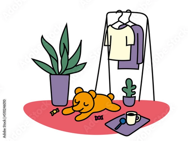 Fototapeta おうちで居眠りするクマ