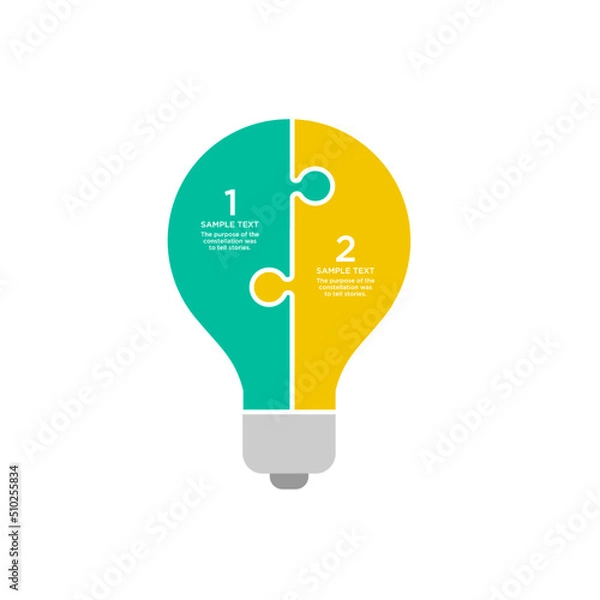 Fototapeta flat bulb light infographic vector template design