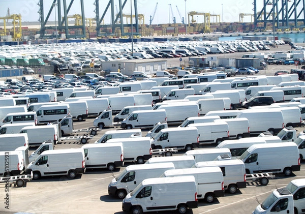 Obraz park with vans