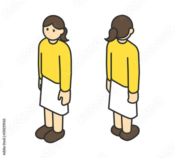 Obraz アイソメの全身イラスト素材