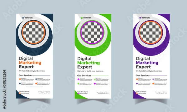 Obraz Corporate and Business roll-up banner and standee business banner design template