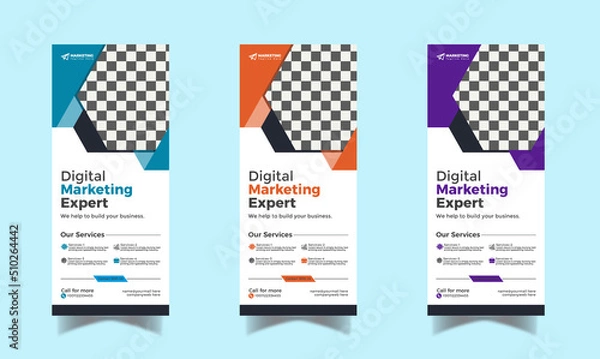 Obraz Corporate and Business roll-up banner and standee business banner design template