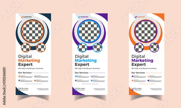 Obraz Corporate and Business roll-up banner and standee business banner design template