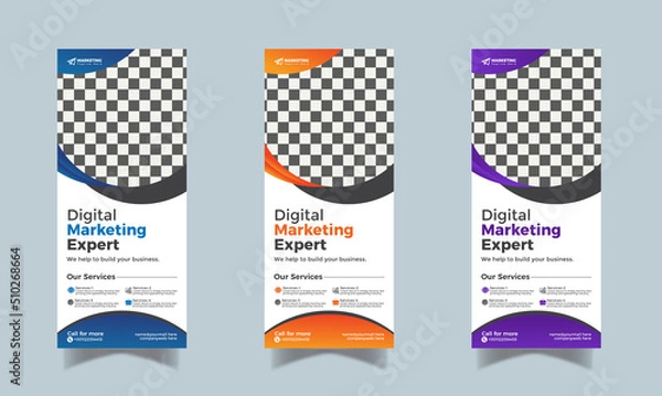Obraz Corporate and Business roll-up banner and standee business banner design template
