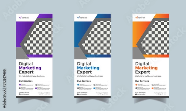 Obraz Corporate and Business roll-up banner and standee business banner design template