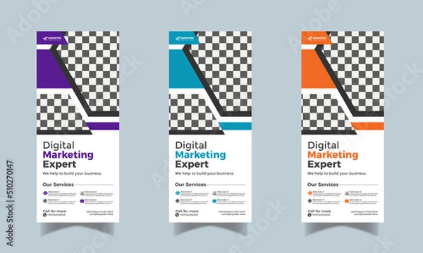 Obraz Corporate and Business roll-up banner and standee business banner design template