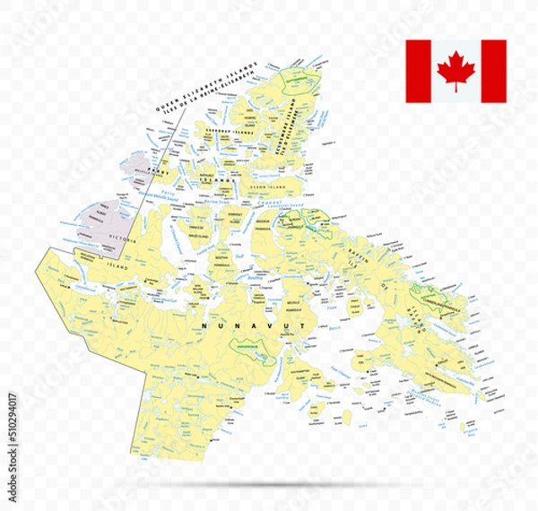 Fototapeta Nunavut Map. Canada state