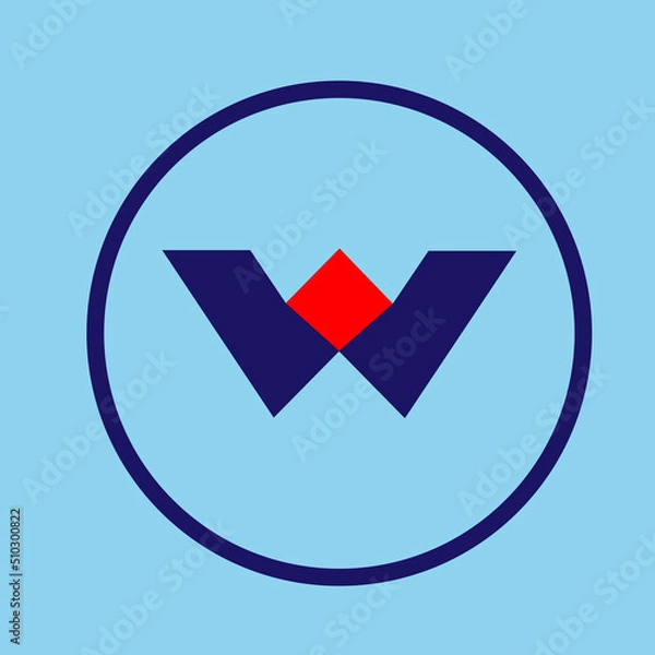 Obraz W Letter Logo Design Icon Vector Template