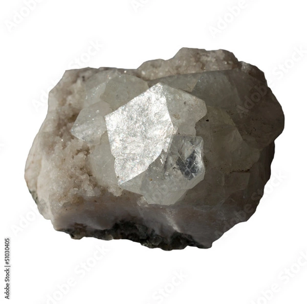 Fototapeta Mineral Apophyllite on  white background